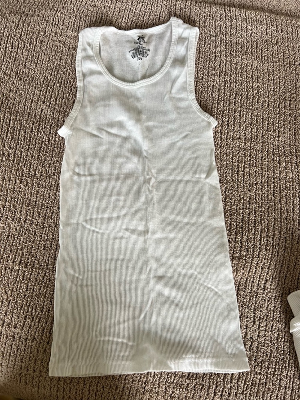 Ribbed Tank Dress - White